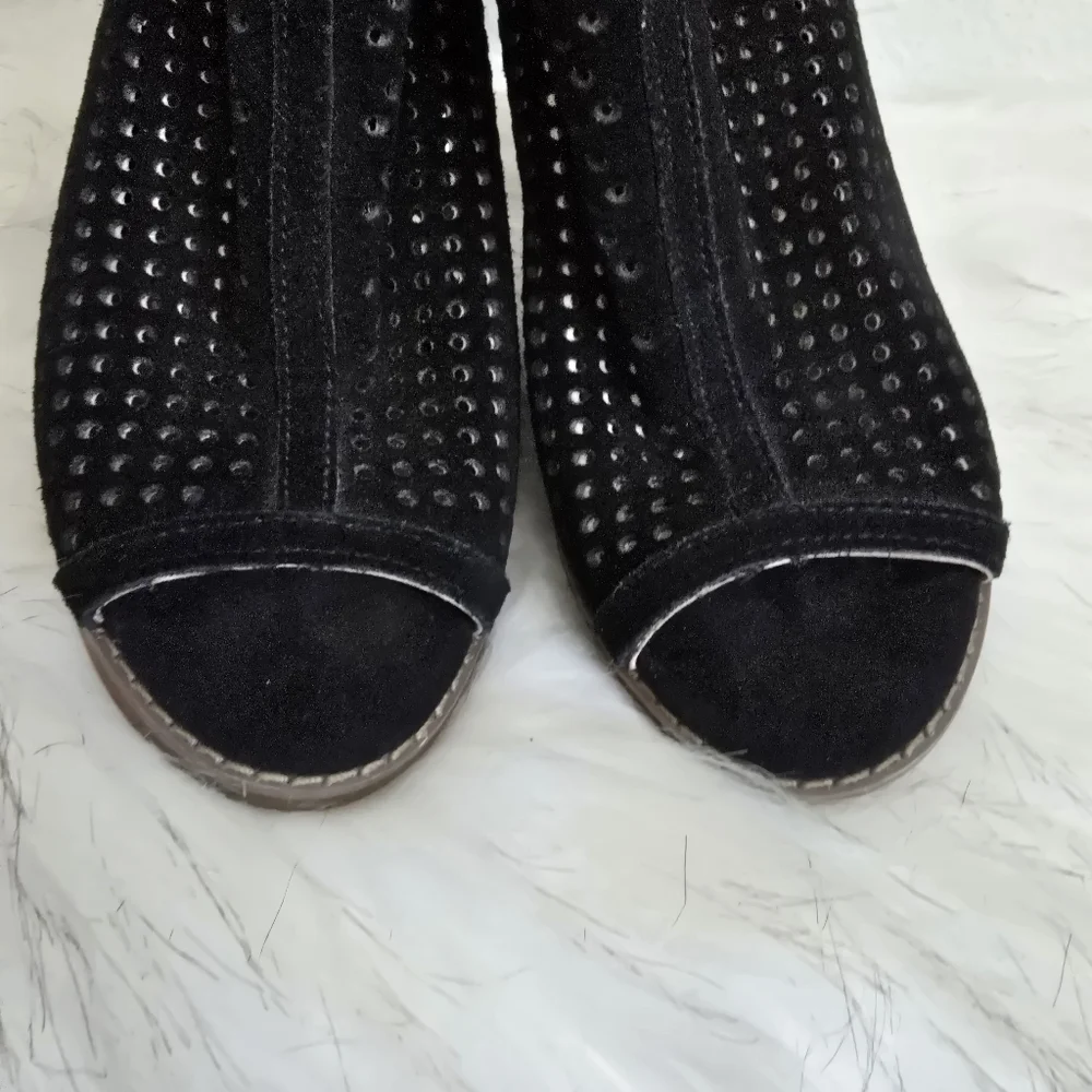 Lucky Brand Larise Bootie Open Toe Women's 7 Black - Picture 3 of 7